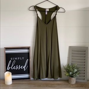 Olive green summer dress